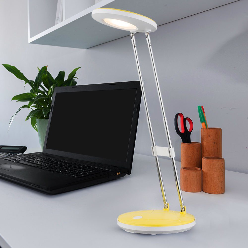 Globo LED Tischleuchte, LED-Leuchtmittel fest verbaut, Warmweiß, Moderne LED Tischleuchte verstellbar Schalter Arbeitszimmer
