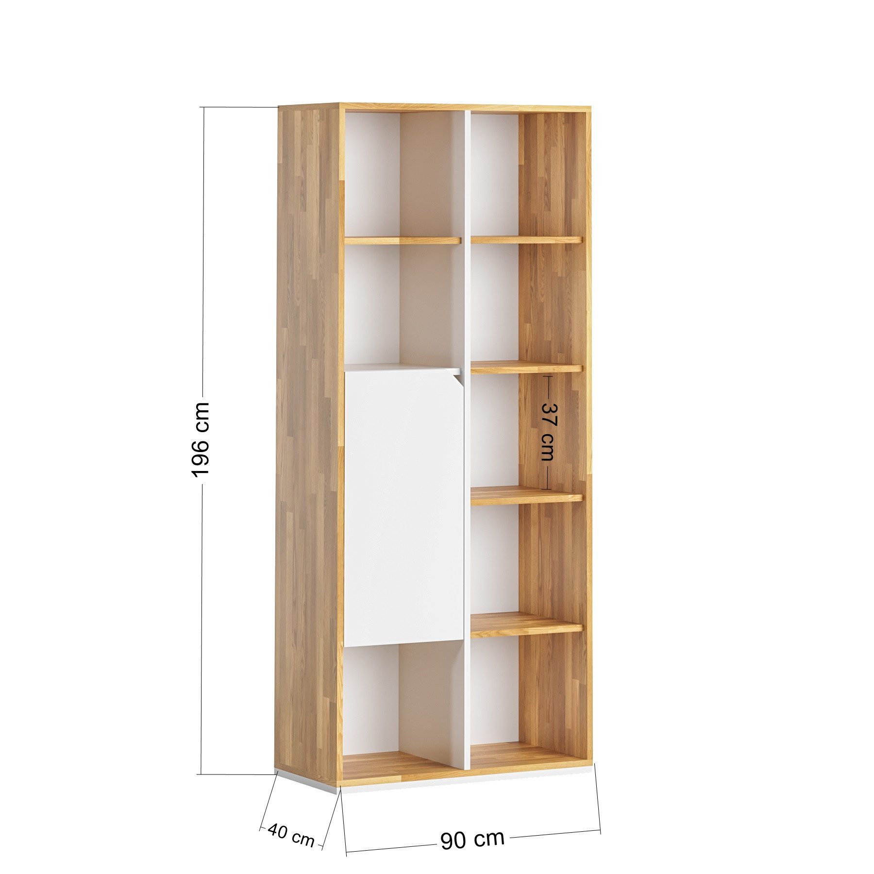 Deerhorn Aktenregal Modernes Regal Active 196x90x40 cm, Soft-Close Fronten, korpus aus eichenholz
