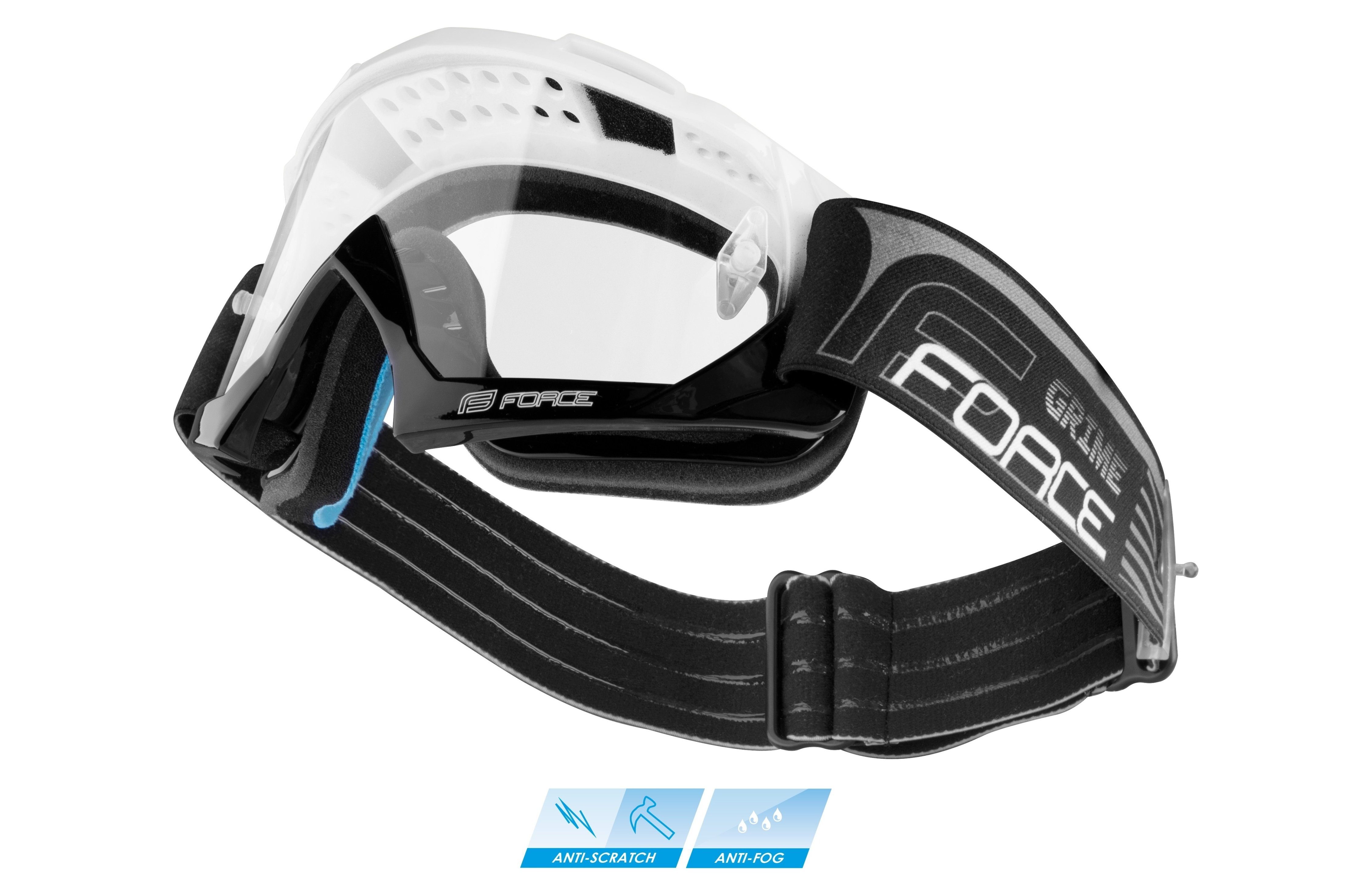 FORCE Fahrradbrille FORCE Downhill Google GRIME schwarz-weiss | Fahrradbrillen