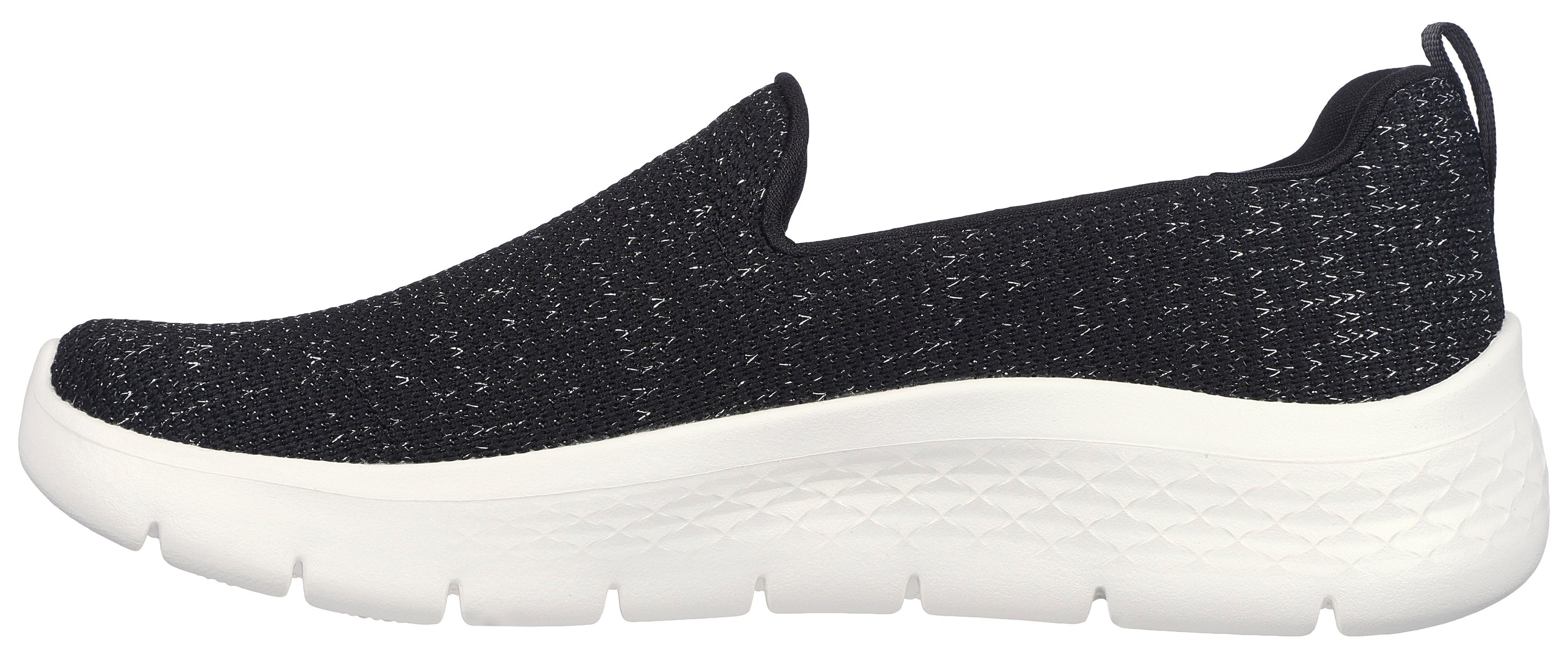 FLEX- GO Logo Skechers WALK schwarz-meliert an Sneaker Slip-On Ferse der mit