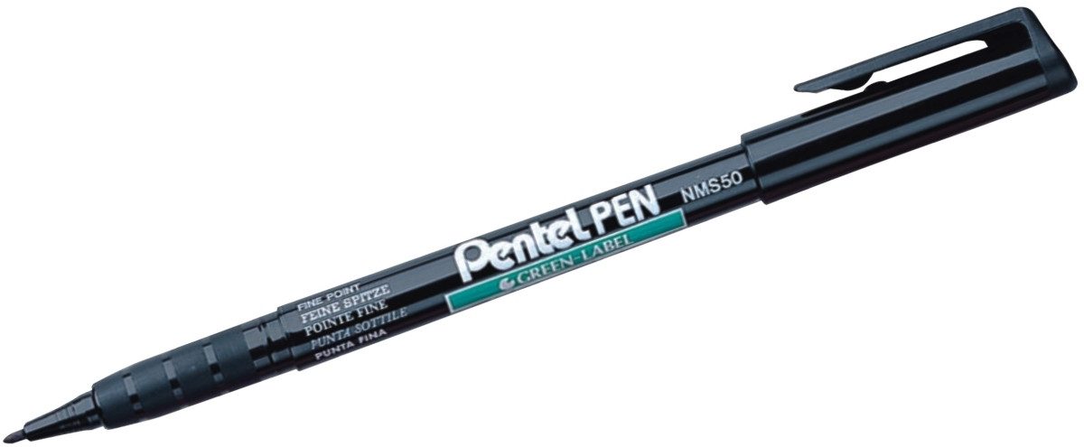 Pentel Permanentmarker Extrafein – 4 Stück, Sortiert (schwarz, Blau, Rot, Grün), Für Viele Oberflächen