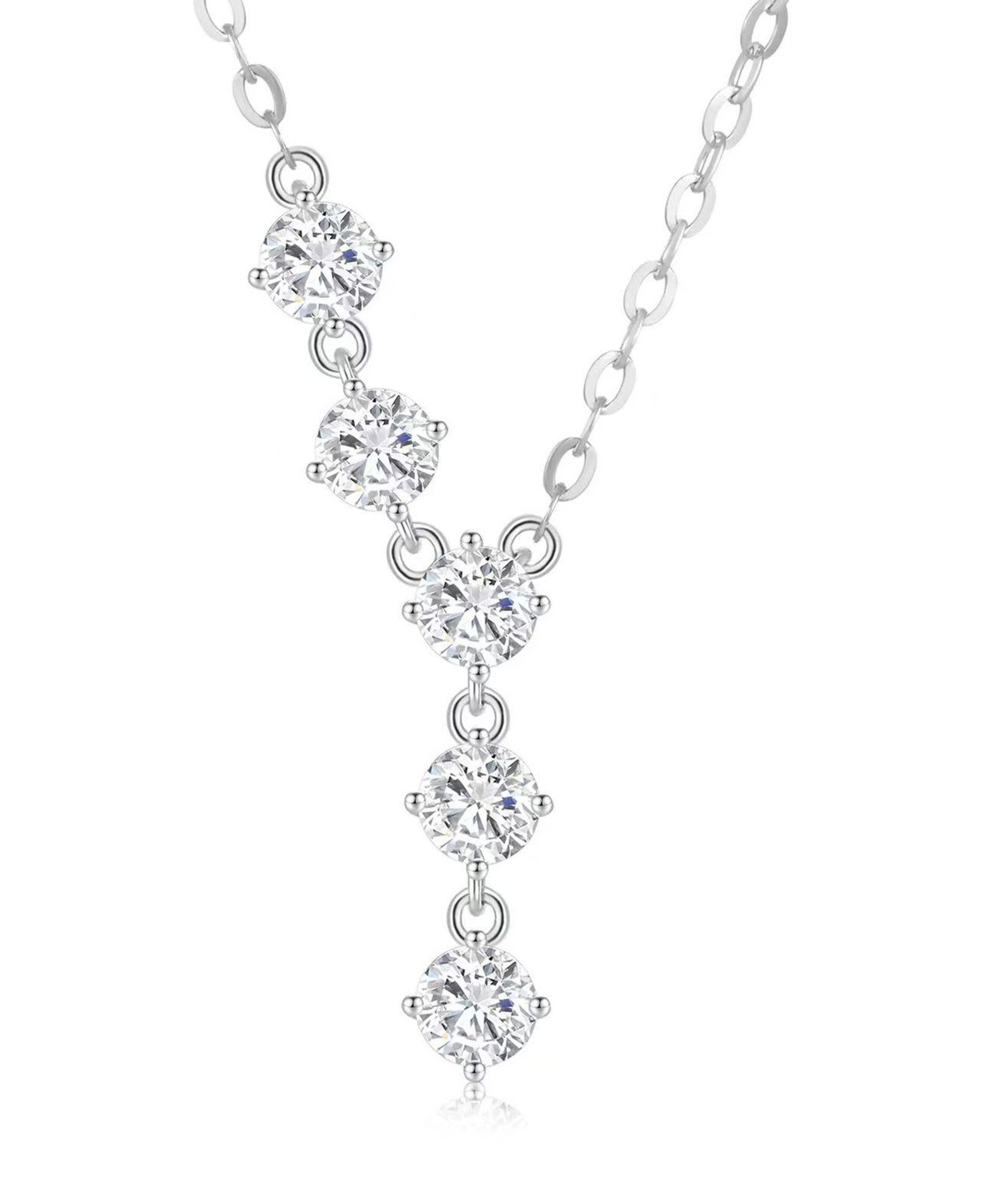 Kette mit Anhänger Einzelne0.2ct Diamantkette,D/E,VVS/VS.Diamantkette für Damen.