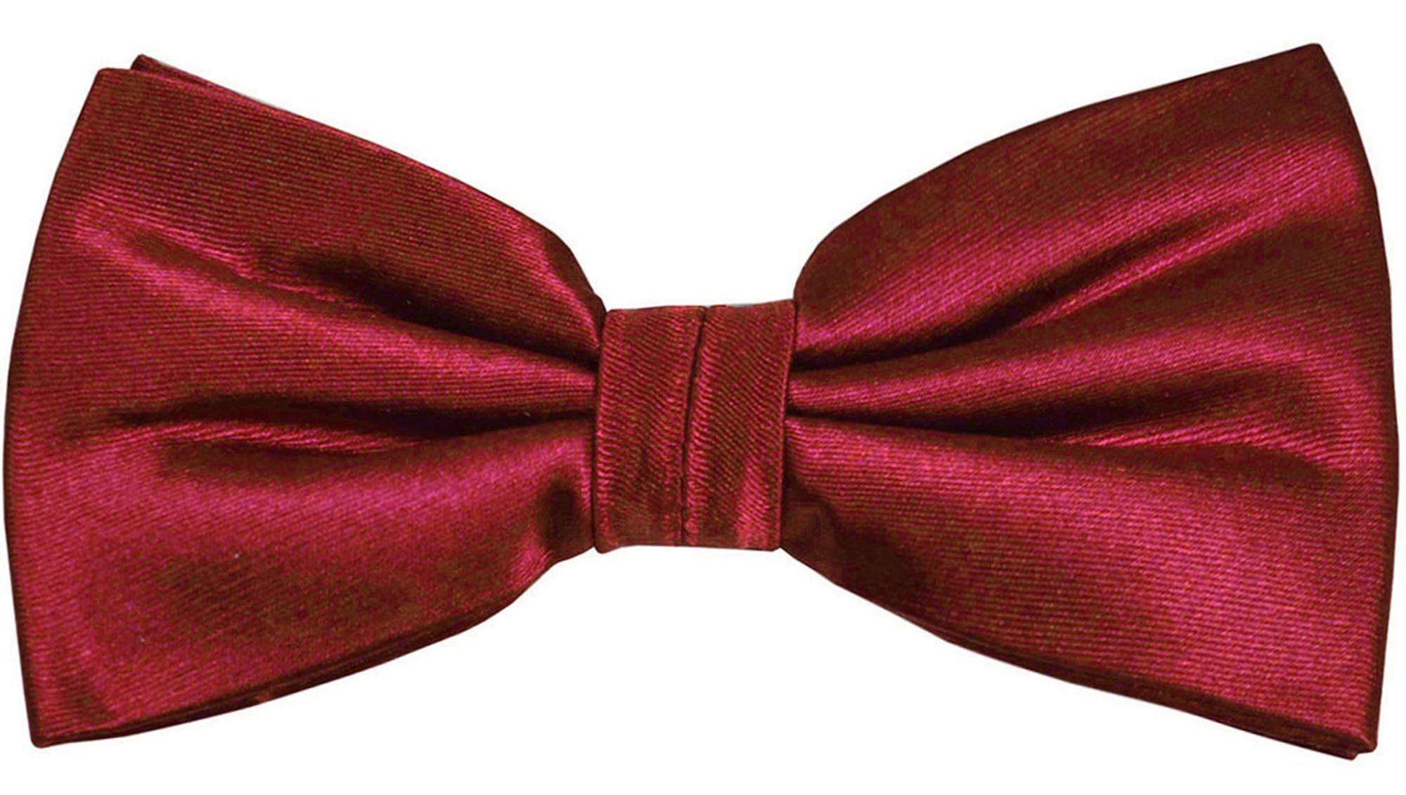 Paul Malone Fliege Herren Schleife modern elegant uni satin einfarbig Fliege-982 (mit Karton), bordeaux rot