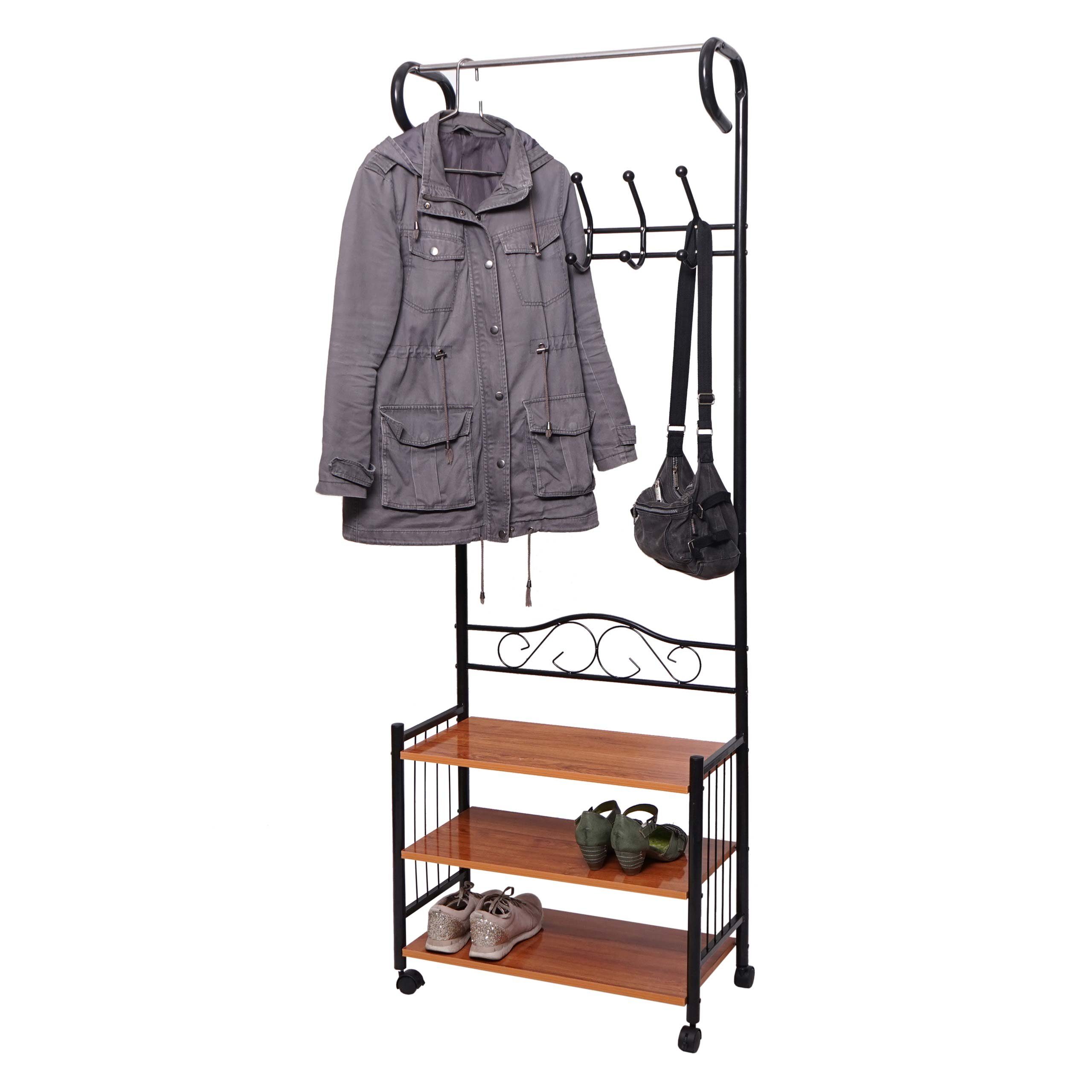 MCW Garderobenpaneel Victoria, 3 Ablagefächer, Inkl. Kleiderstange