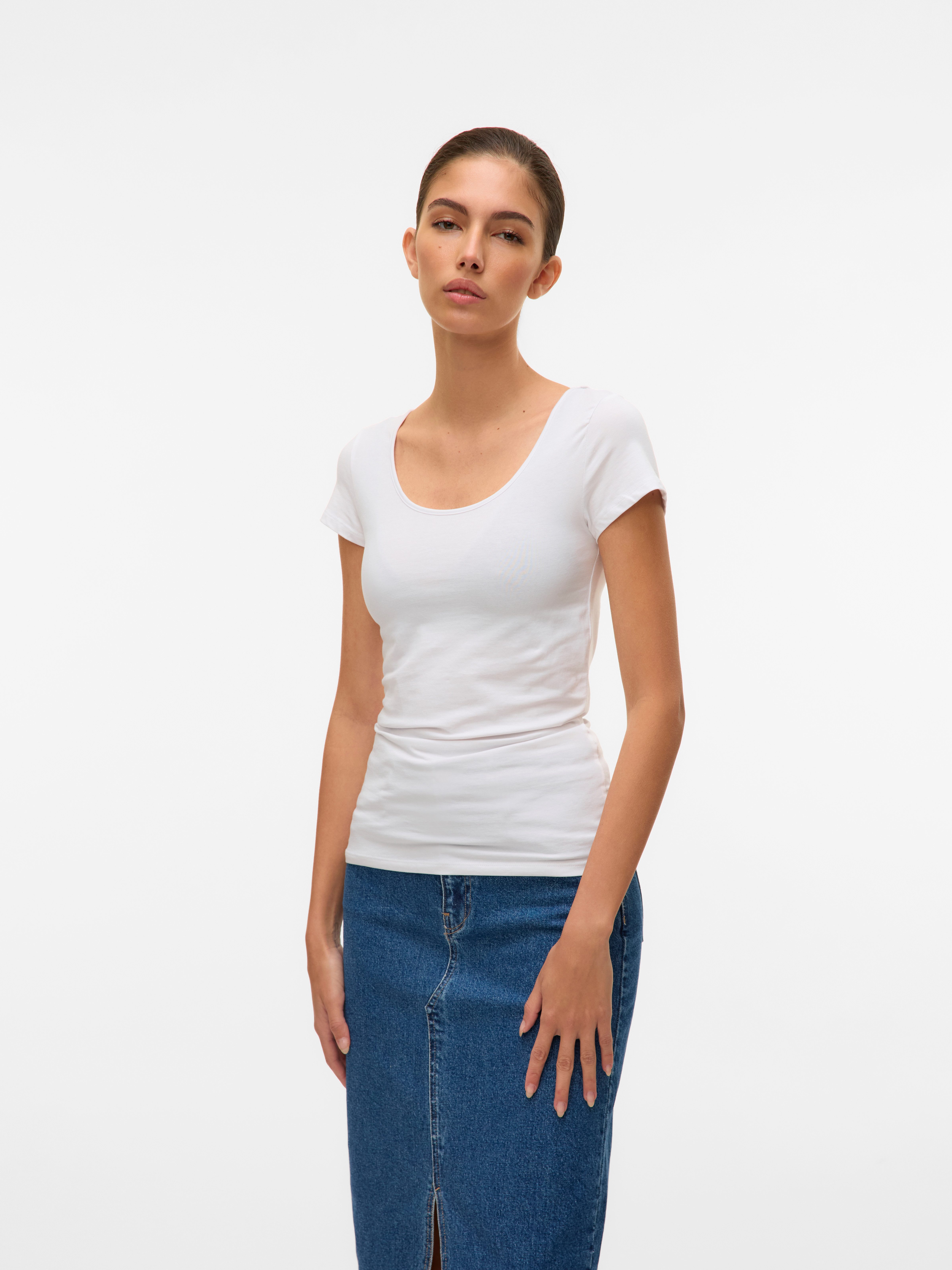 Vero Moda Rundhalsshirt VMMAXI MY SOFT SS U-NECK