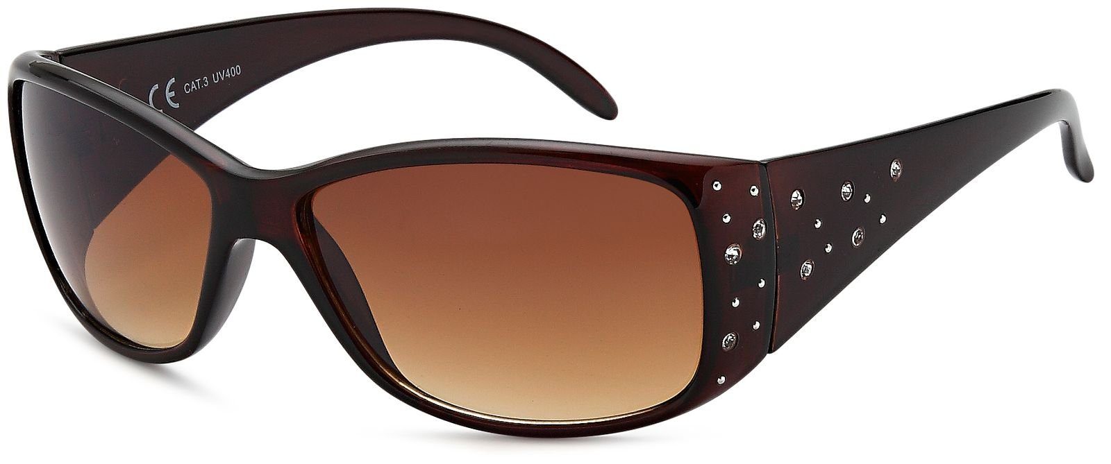 Sonnenbrille Sonnenbrille Schmetterlingsform mit Strass am Bügel