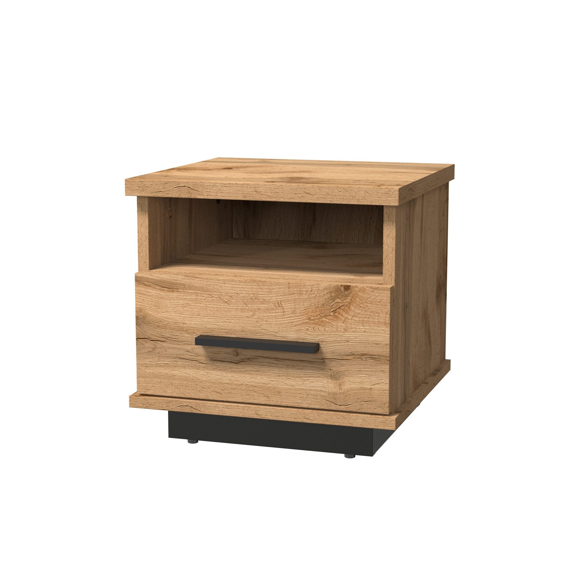 möbel-direkt.de Jugendzimmer-Set Lamelo in Eiche Wotan & Schwarz Matt, (Komplett Set, 1-tlg., Verschiedene Zusammenstellungen wählbar), ABS laminiert