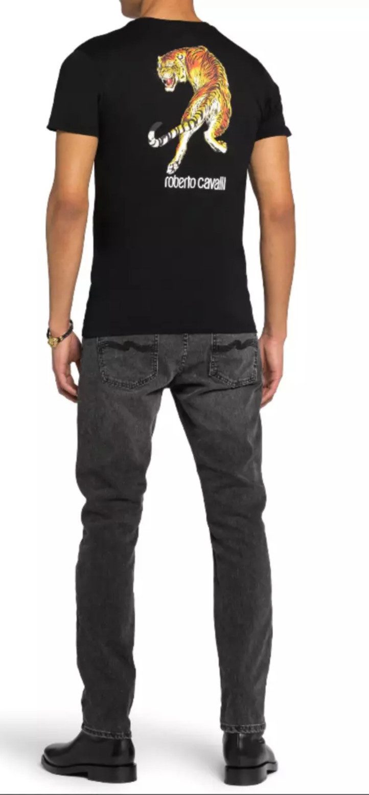 roberto cavalli T-Shirt Firenze Tiger Logo Print Slim Fit RC-Monogramm und Tiger-Print auf der Brust