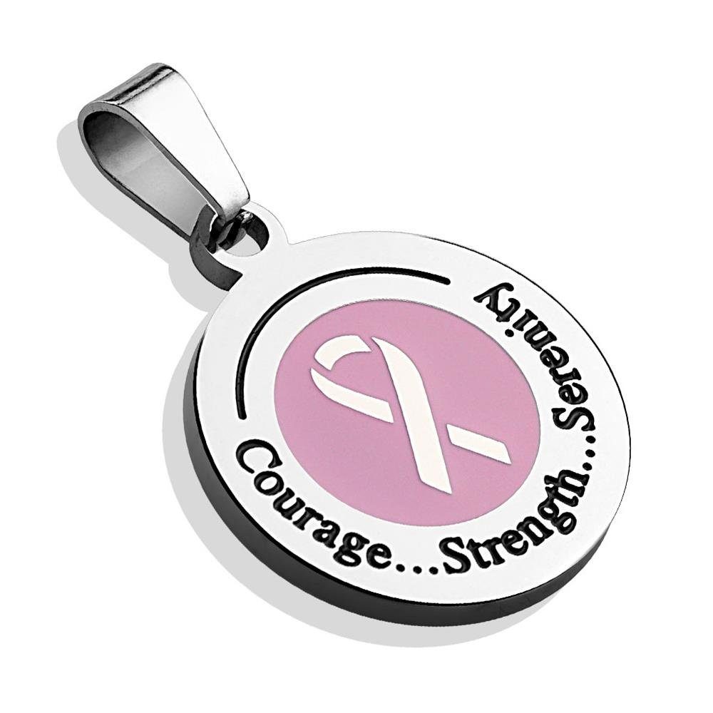 BUNGSA Anhänger Set Anhänger Brustkrebs Awareness Silber aus Edelstahl Unisex (1-tlg), Pendant Halsketten