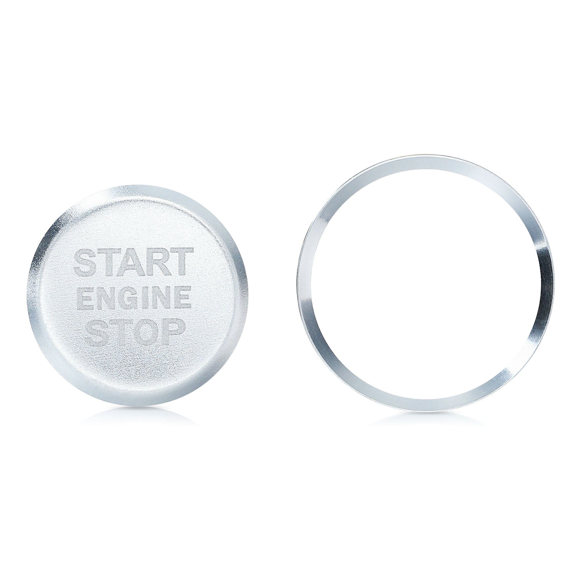 kwmobile Dekorationsfolie, Start/Stopp-Knopf Ringrahmen und Abdeckung für  Skoda Start-Stop Button - Alu-Ring und Cover