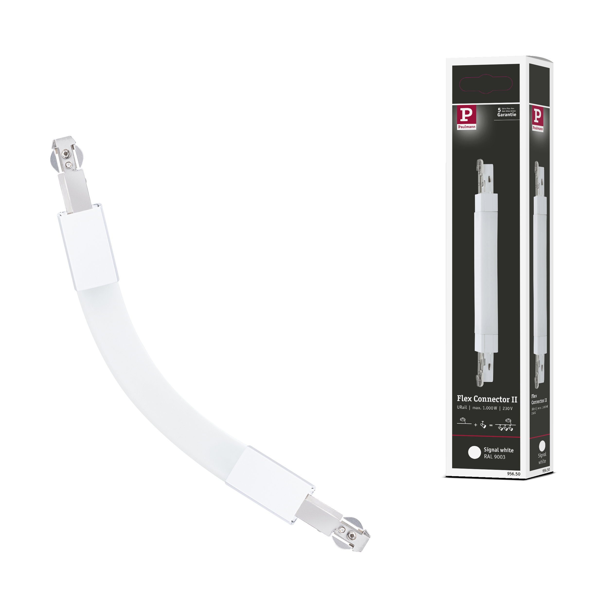 Paulmann URail Verbinder Flex II 227x18 mm max. 1000W Signalweiß Lampen-Verbindungskabel