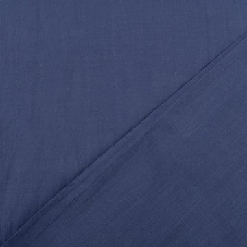 SCHÖNER LEBEN. Stoff Baumwollstoff Windsor vorgewaschene BW uni dunkelblau 1,45m Breite, allergikergeeignet