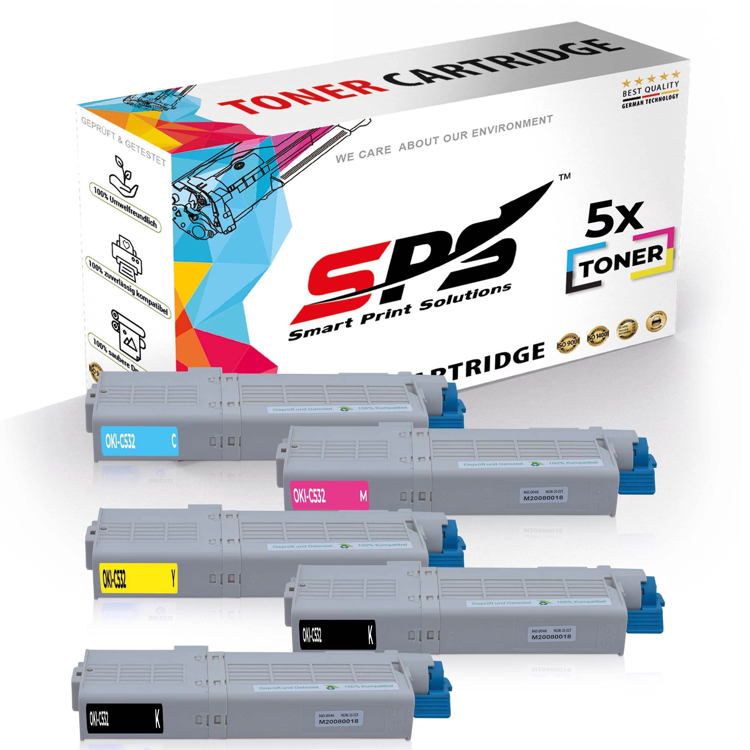 SPS Tonerkartusche Kompatibel für OKI C542 46490605 46490606 46490607, (5er Pack)