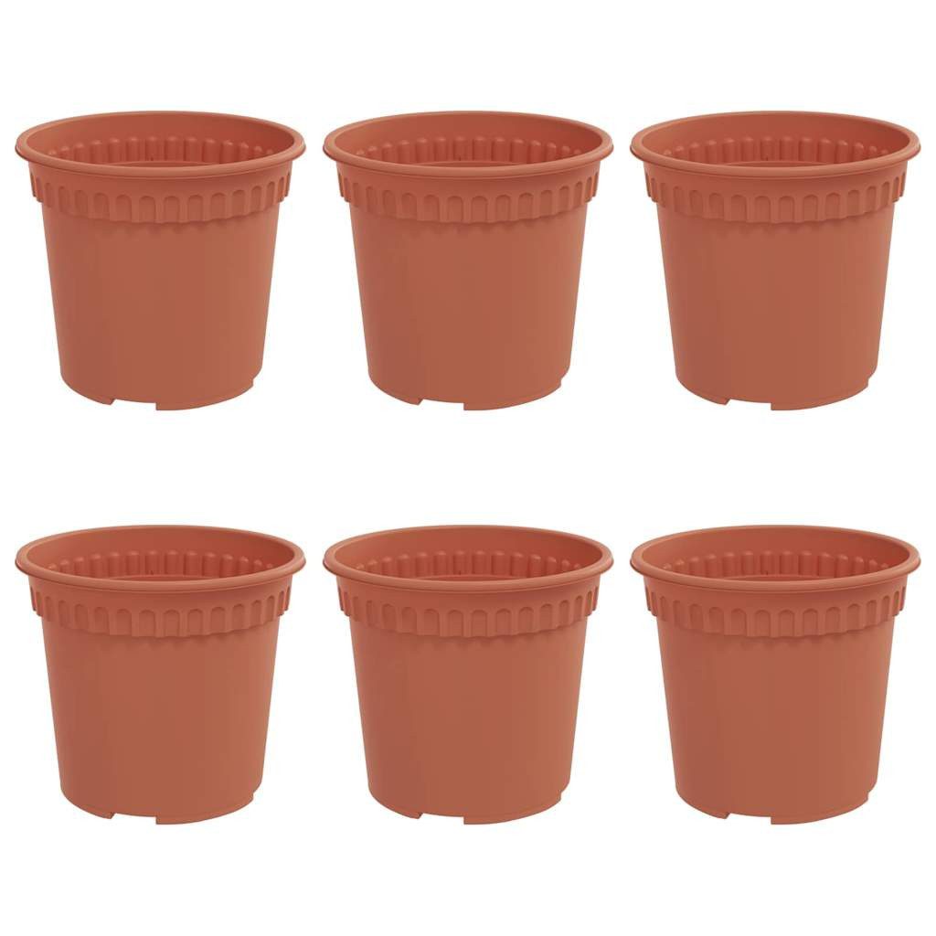 furnicato Blumentopf Runder 15 x 12 cm Ziegelrot, Blumenkübel mit Abflusslöchern für deinen Balkon