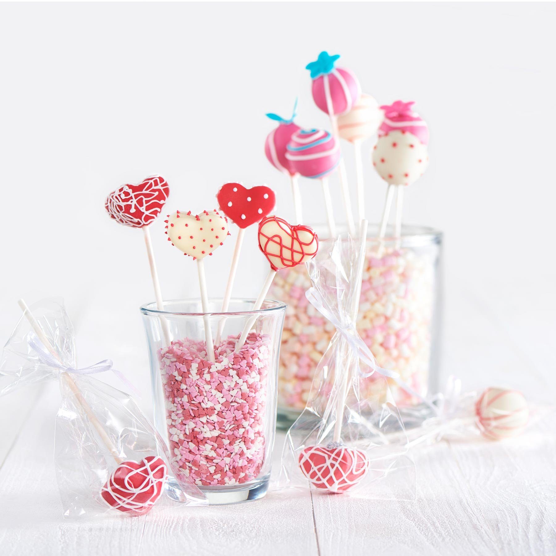 Lurch Backform Flexiform Cake Pops Herz 20fach cotton candy inklusive 20 Stiele