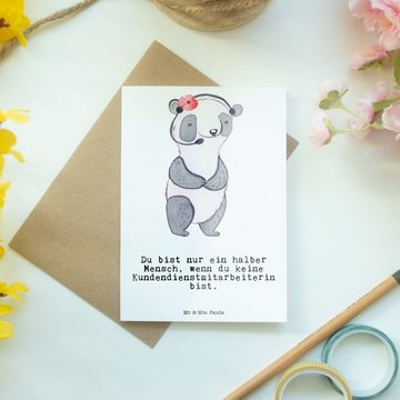 Mr. & Mrs. Panda Grußkarte Kundendienstmitarbeiterin Herz - Weiß - Geschenk, Danke, Callcenterag, Hochwertiger Karton