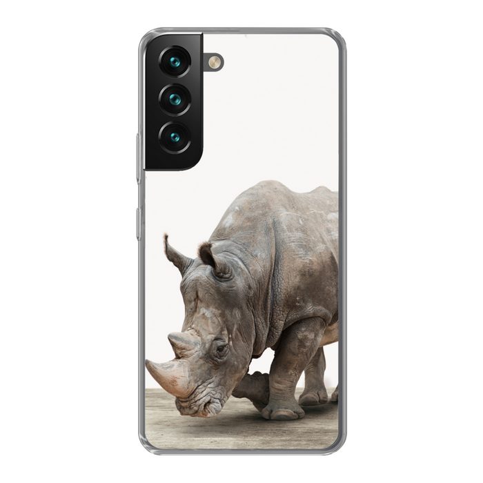 MuchoWow Handyhülle Nashorn - Jungen - Wildtiere - Kinder - Mädchen - Tiere Phone Case Handyhülle Samsung Galaxy S22 Silikon Schutzhülle