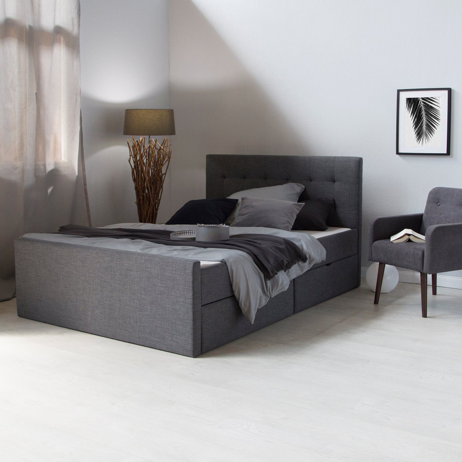 Homestyle4u Polsterbett 90/120/140/160/180 x 200 cm günstig online kaufen