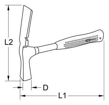 KS Tools Hammer, Maurerhammer, Berliner Form, 600g