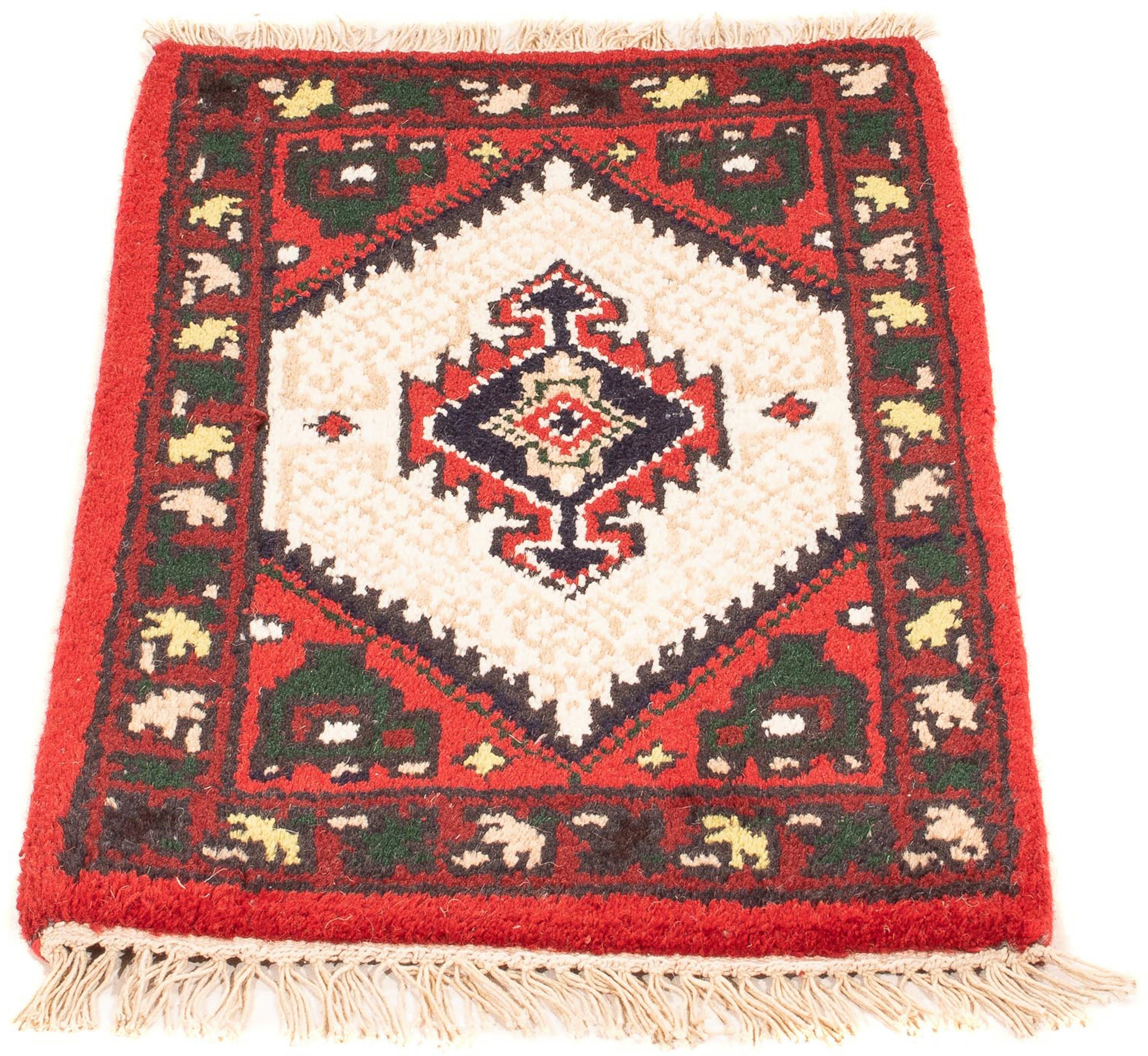 Orientteppich Orient - 60 x 40 cm - dunkelrot, morgenland, rechteckig, Höhe: 9 mm, Wohnzimmer, Handgeknüpft, Einzelstück mit Zertifikat