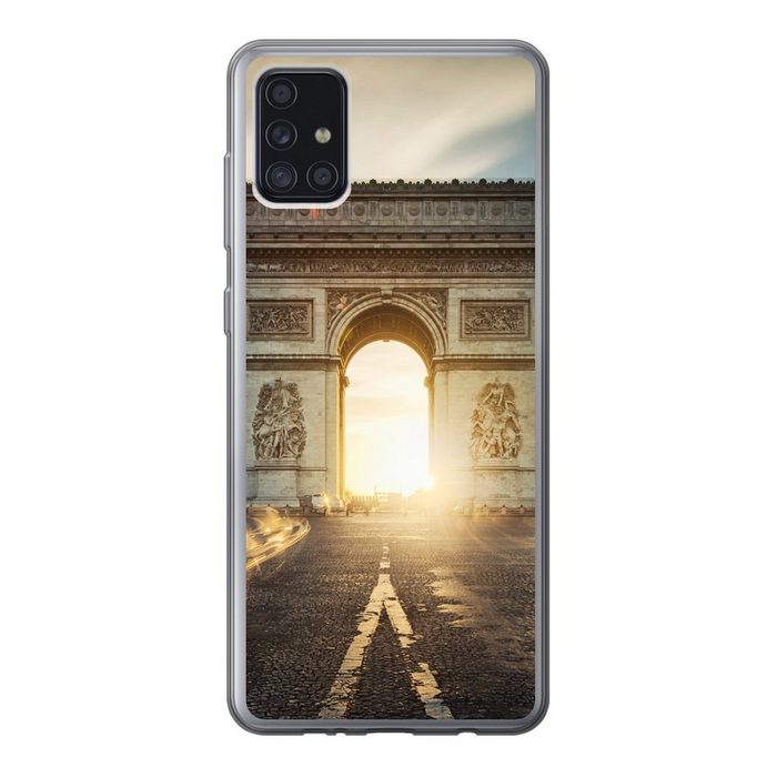 MuchoWow Handyhülle Paris - Arc de Triomphe - Sonne Handyhülle Samsung Galaxy A52 5G Smartphone-Bumper Print Handy