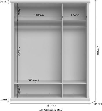 Home affaire Kleiderschrank Tara lackiert mit wasserbasiertem UV-Lack, umweltfreundlich, in 4 Breiten