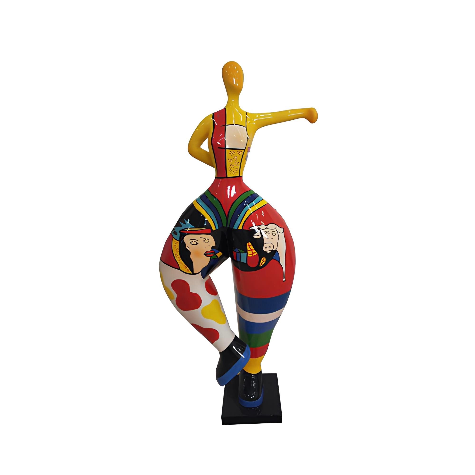 Xlmoebel Skulptur Bunte abstrakte Ballerina Figur aus Kunstharz für moderne Räume (1 St., Skulptur N110B-85cm), Hergestellt in Europa