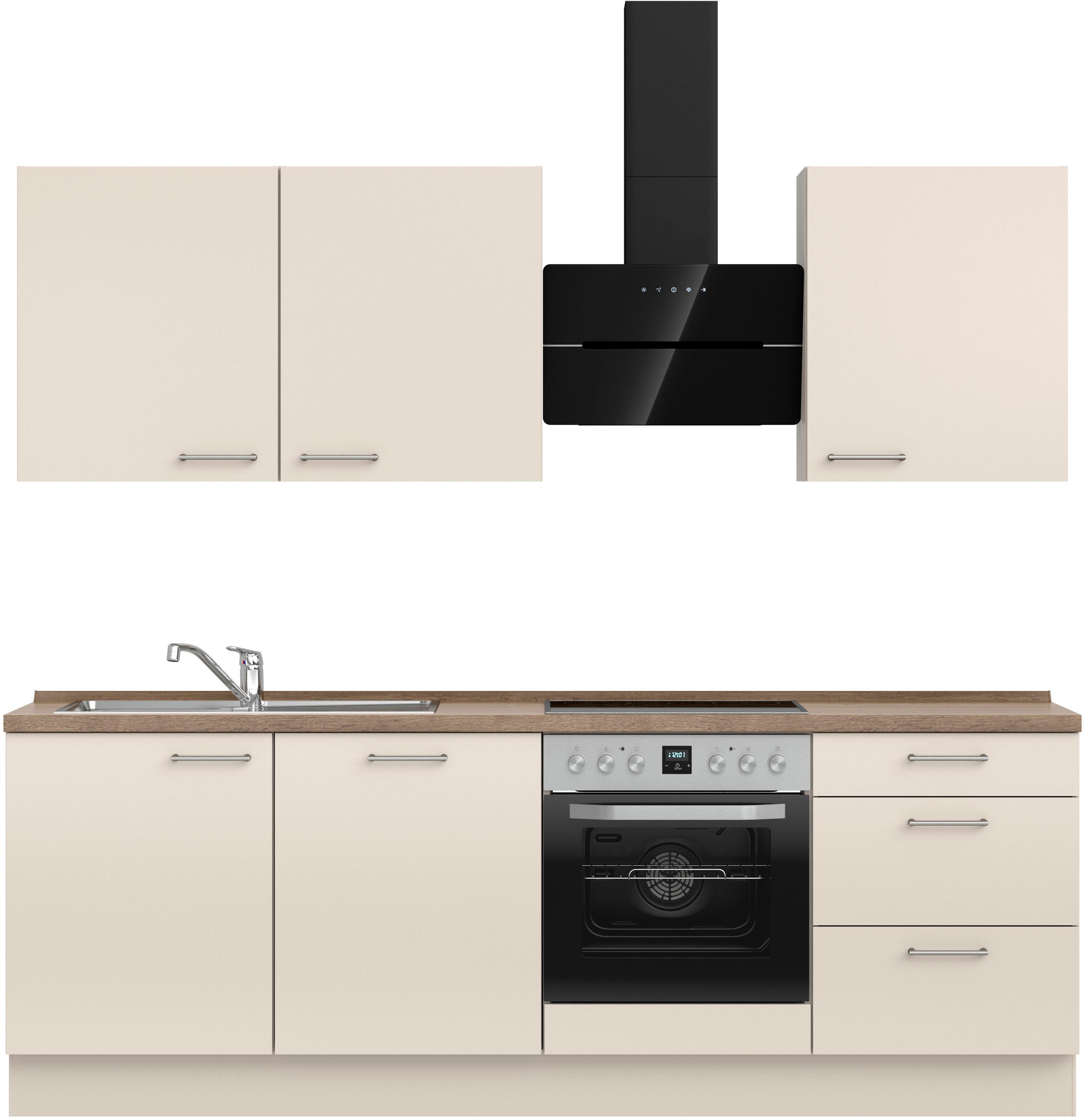 nobilia® Кухниzeile "Laser II", Ausrichtung wählbar, Breite 240 cm, vormontiert, wahlw. mit unterschiedlichen E-Geräten-Sets