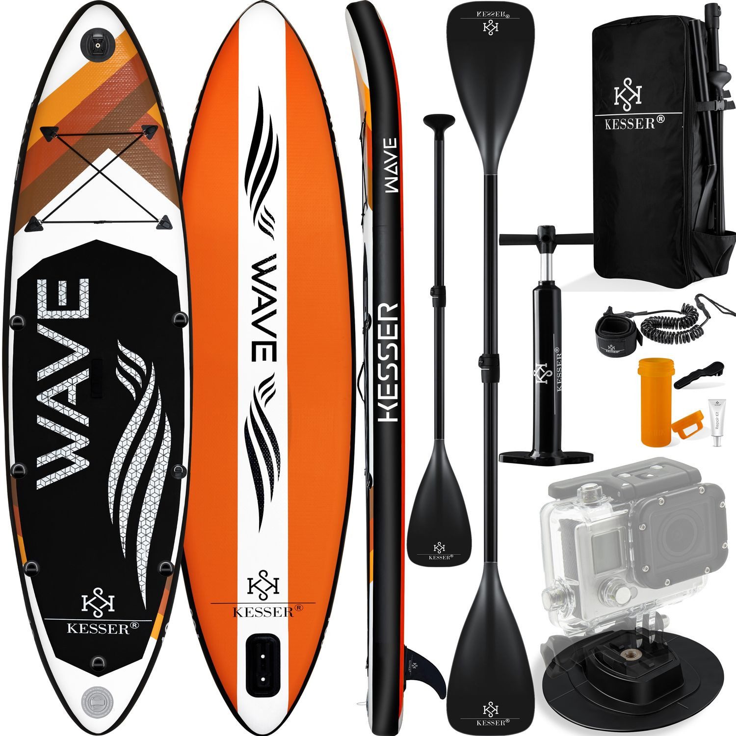 KESSER SUP-Board, Vario Aufblasbares SUP Board Set Stand Up Paddle Premium