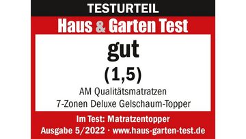 Topper »7-Zonen Deluxe Gelschaum-Topper«, AM Qualitätsmatratzen, 8 cm hoch, Raumgewicht: 50, Gelschaum, 80x200 cm