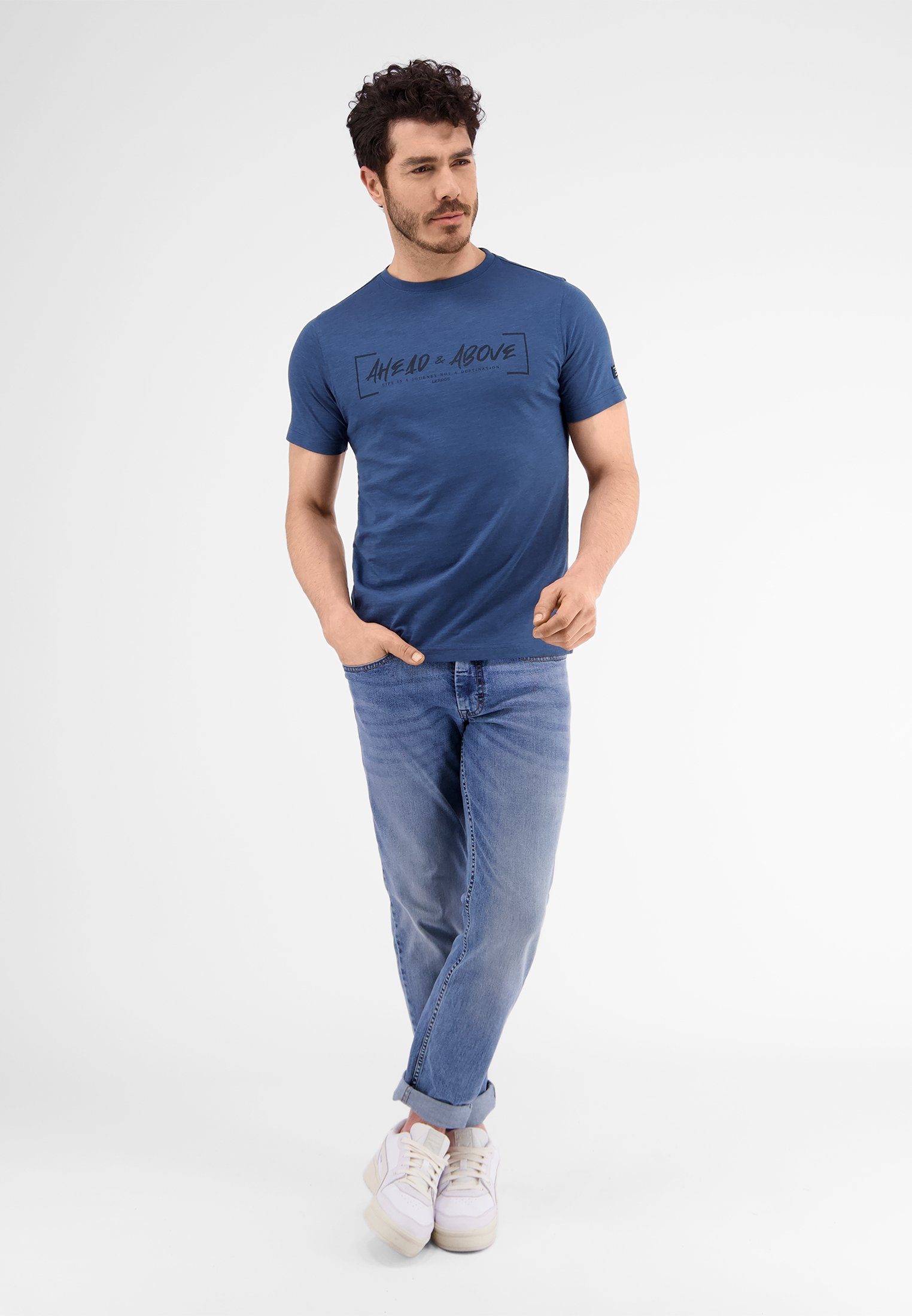 T-Shirt & *Ahead TRAVEL LERROS Above* BLUE T-Shirt LERROS