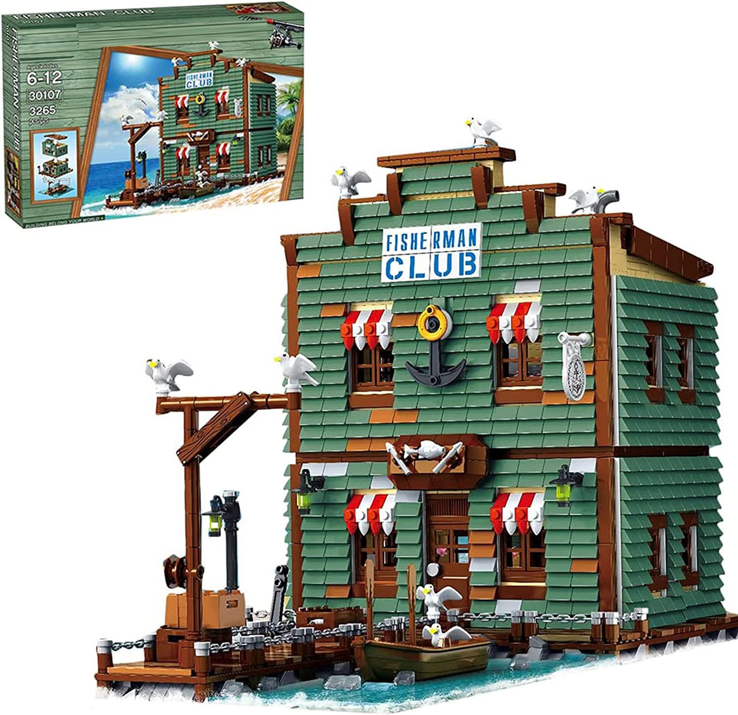 Urge 30107 Architektur Fisherman's Club MOC Klemmbausteine 3265 Teile Konstruktionsspielsteine, (Set, 3265 St)