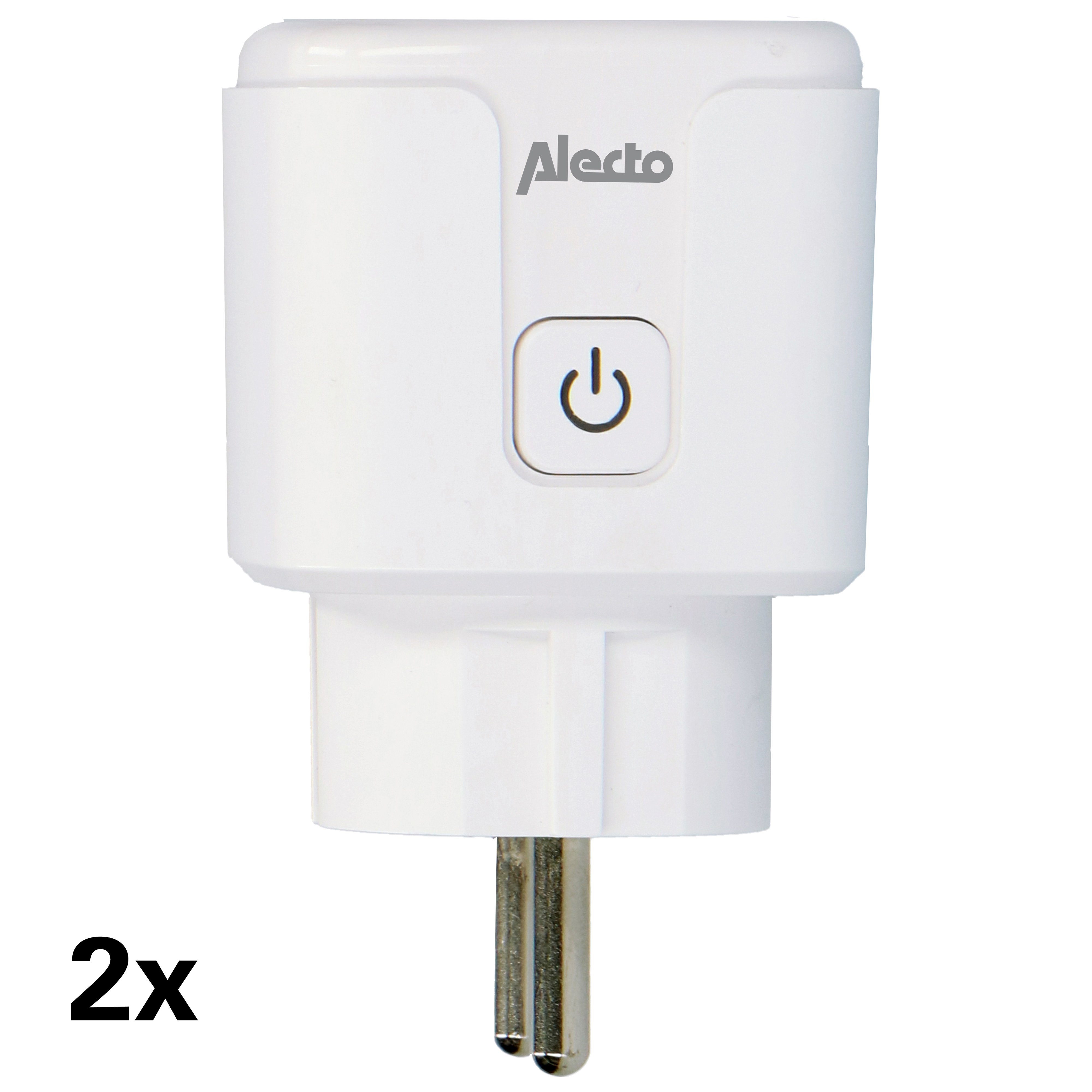 SMART-PLUG20, Wlan-Zwischenstecker mit Alecto Stromzähler smarter 2-St., Home WLAN-Steckdosenleiste