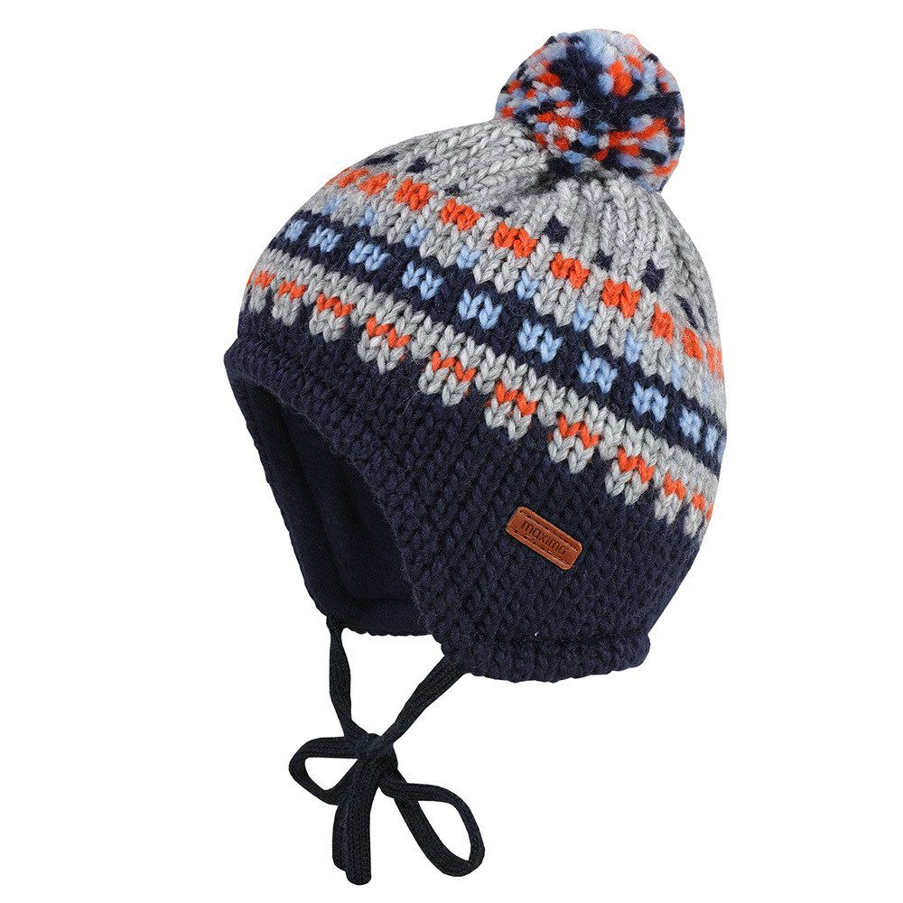 MAXIMO Strickmütze BABY BOY-Mütze, ausgenäht Grobstrick, Futter (1-St)