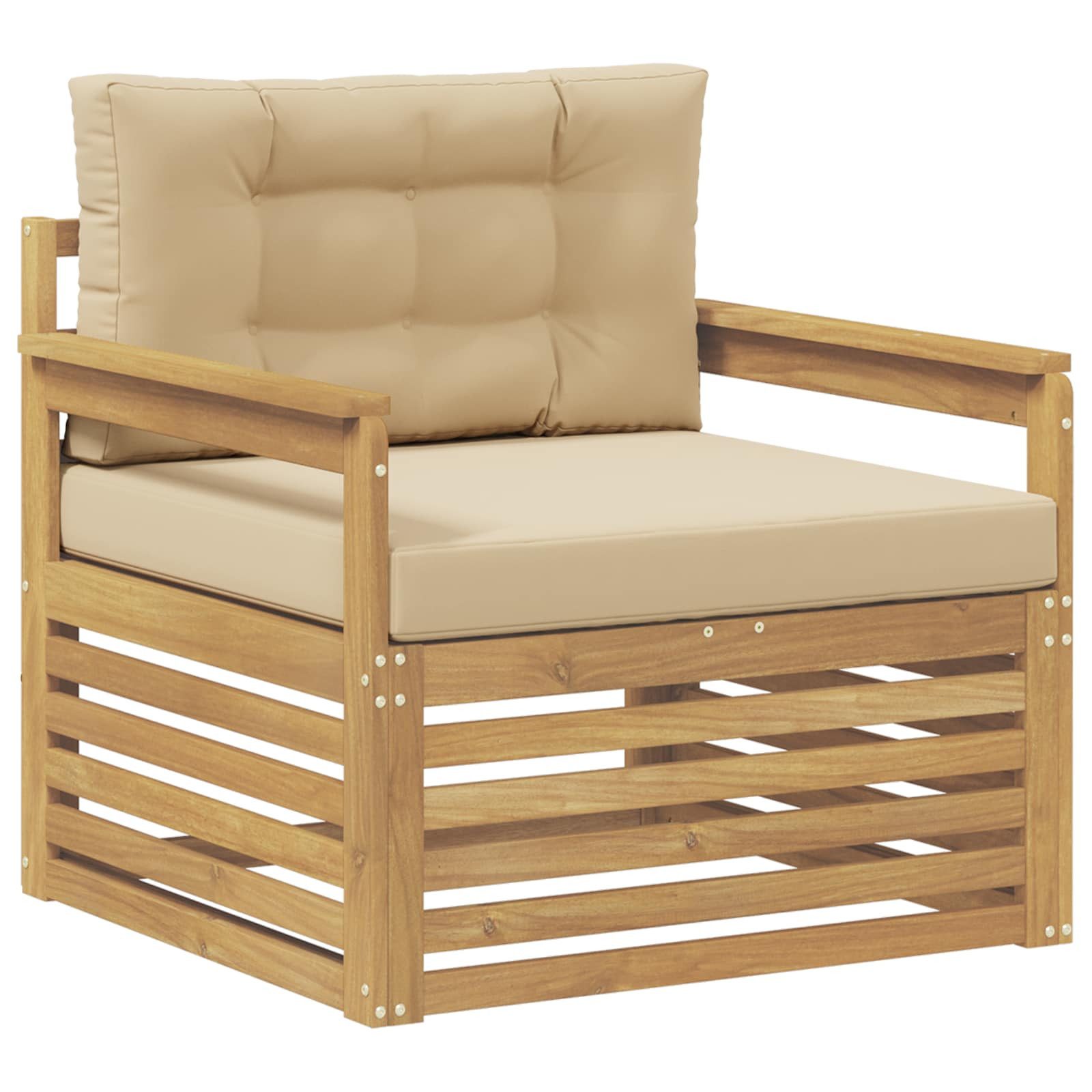 vidaXL Sofaelement Outdoor-Sofa Polyester Weiß (1 St)