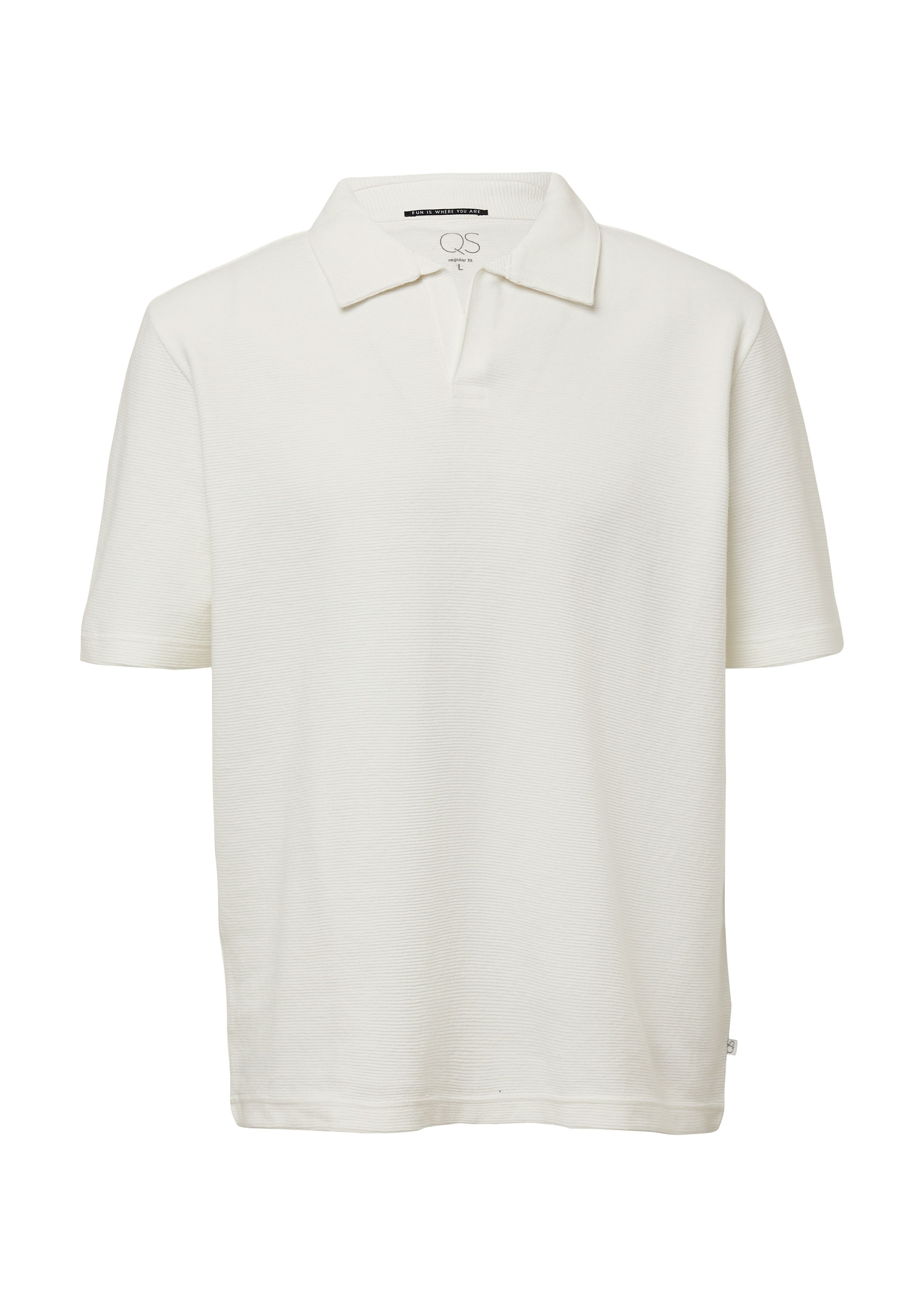 QS Kurzarmshirt T-Shirt mit offenem Polokragen günstig online kaufen