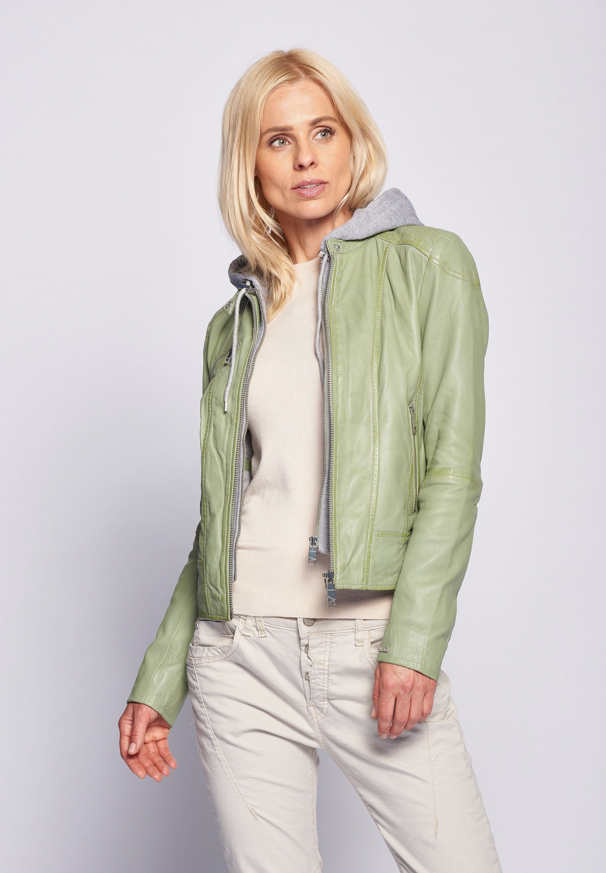 Maze green dust Mico Lederjacke