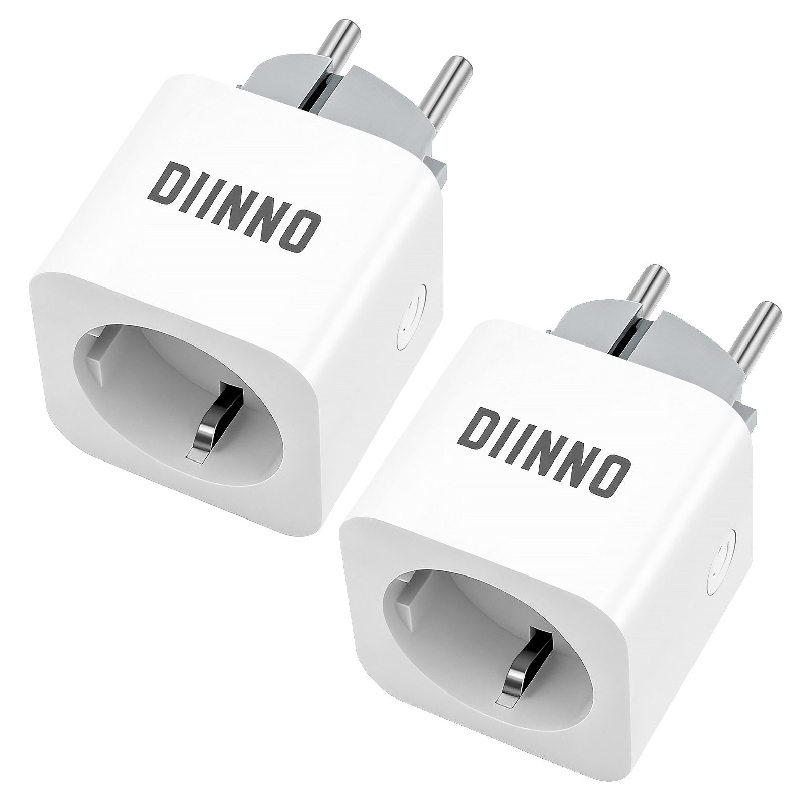 DIINNO WLAN-Steckdose Smart Plug, max. 3680 W, Packung, 2-St., Mit Echtzeit-Energiemessung und Verbrauchsstatistik
