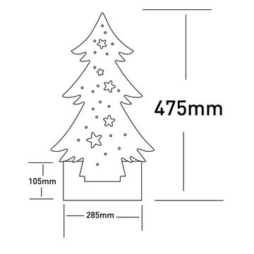 näve Dekolicht, Weihnachtsbaum LED Deko XMAS Holz Kiefer Innen- und Außen IP44 H 47,5