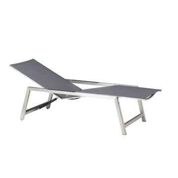 CASA DOMA Gartenliege Mineo, Komfortliege, Sonnenliege Outdoor, Move, Edelstahl, Sunproof® Sling, Liegefläche 200x60 cm, Armlehnen Alu