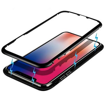 CoolGadget Handyhülle Metall Magnet Handy Case für Apple iPhone 12 Mini 5,4 Zoll, Hülle Outdoor Schutz Cover Rückseite Glas für iPhone 12 Mini