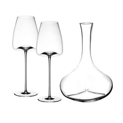ZIEHER Glas Vision Straight + Pebble Weingläser + Dekanter, Glas
