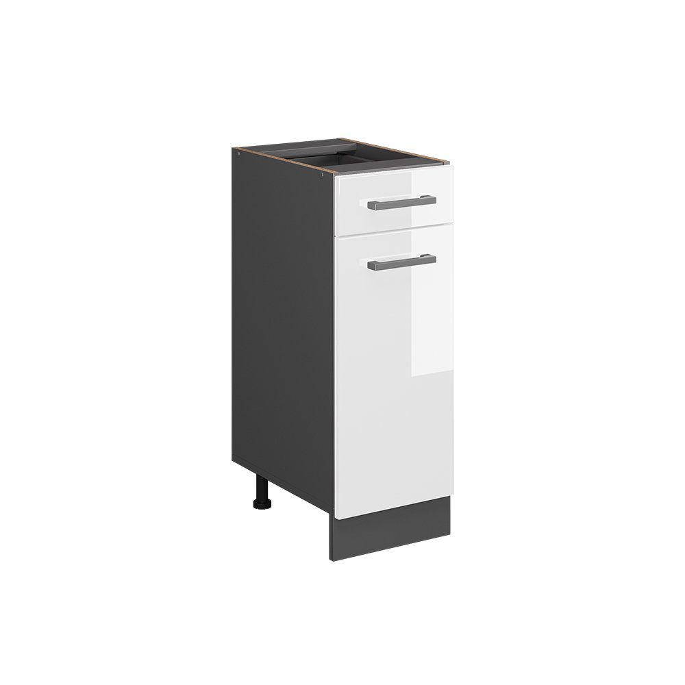 Vicco Unterschrank R-Line, Weiß Hochglanz/Anthrazit, 30 cm ohne Arbeitsplatte (1-St)