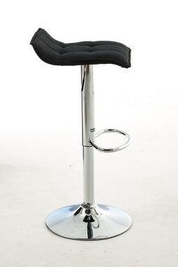 TPFLiving Barhocker Madison (mit angenehmer Fußstütze - Hocker für Theke & Küche), 360° drehbar - chromfarbener Stahl - Sitzfläche: Stoff Schwarz