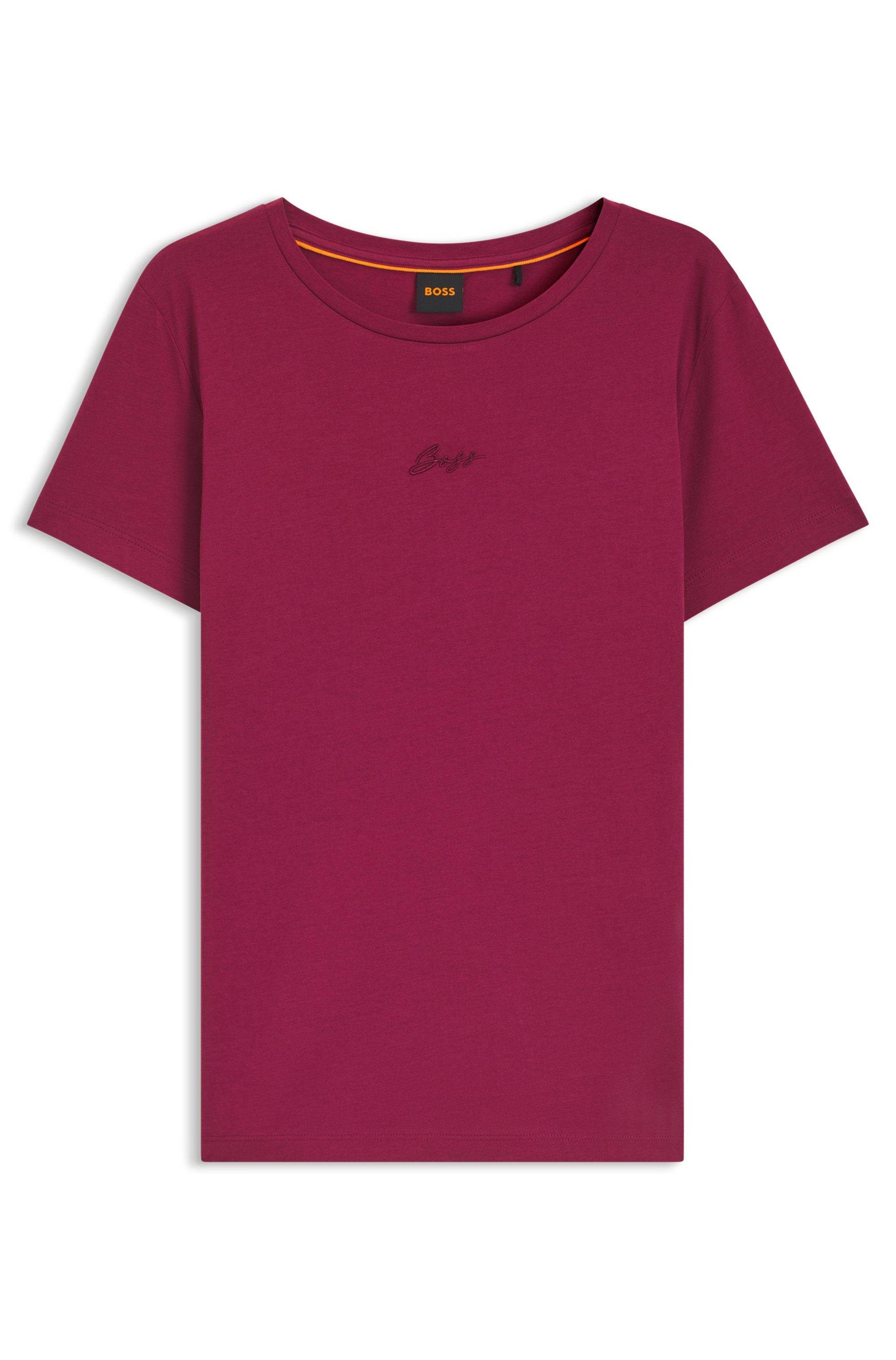BOSS ORANGE T-Shirt Elove Embro Premium Damenmode mit Rundhals, Slim Fit – Bild 4 von 5