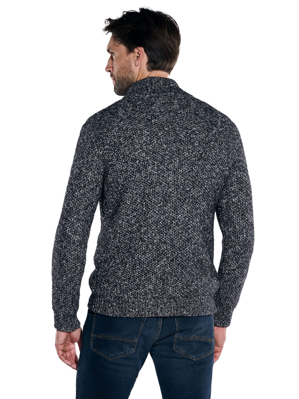 Engbers Stehkragenpullover Herren Pullover mit Troyerkragen, Schwarz günstig online kaufen