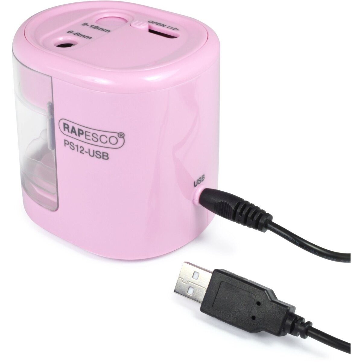 RAPESCO Anspitzer Anpitzer PS12-USB elektrisch rosa