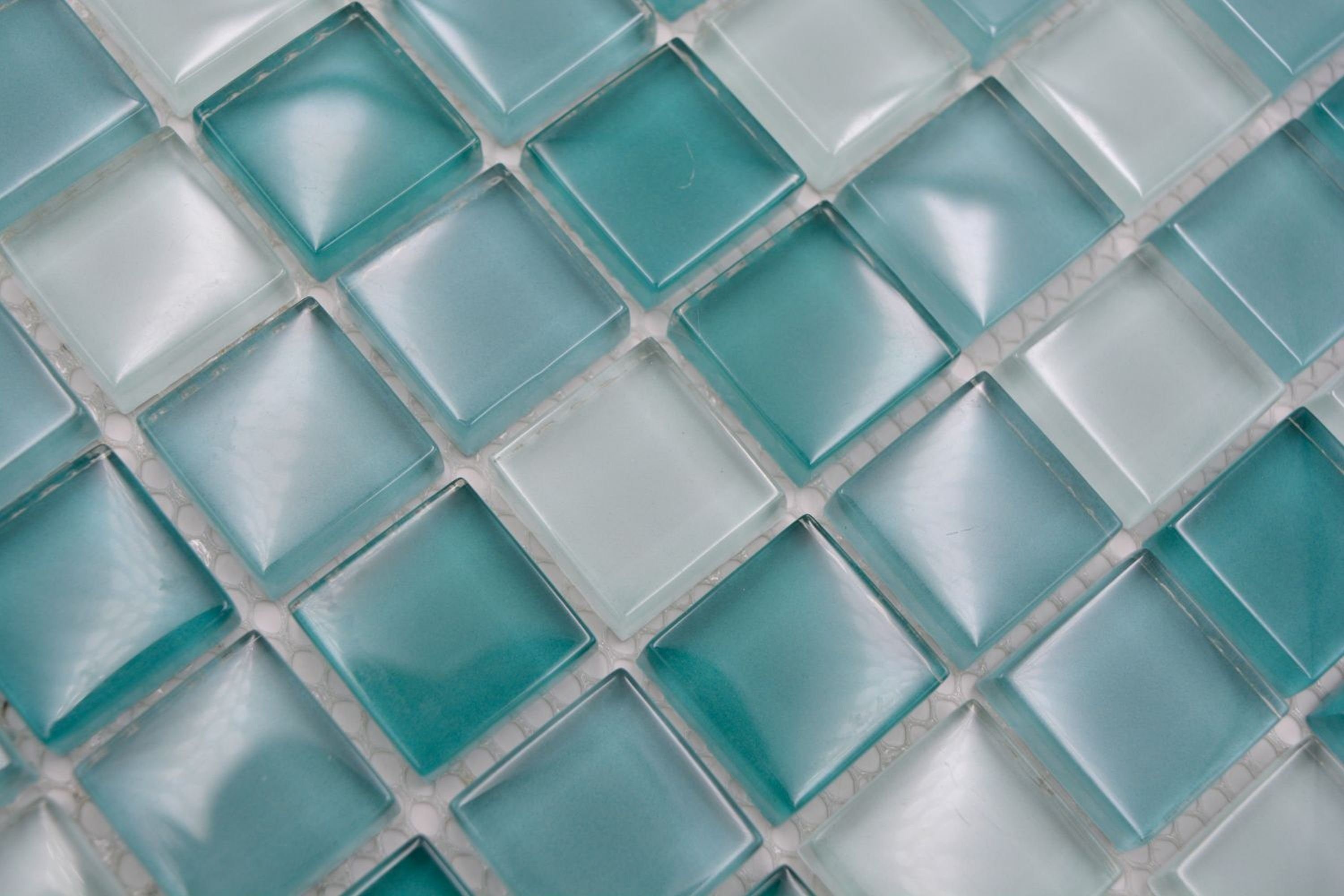 Mosani Mosaikfliesen Glasmosaik Mosaikfliesen türkis grün BAD WC Küche WAND