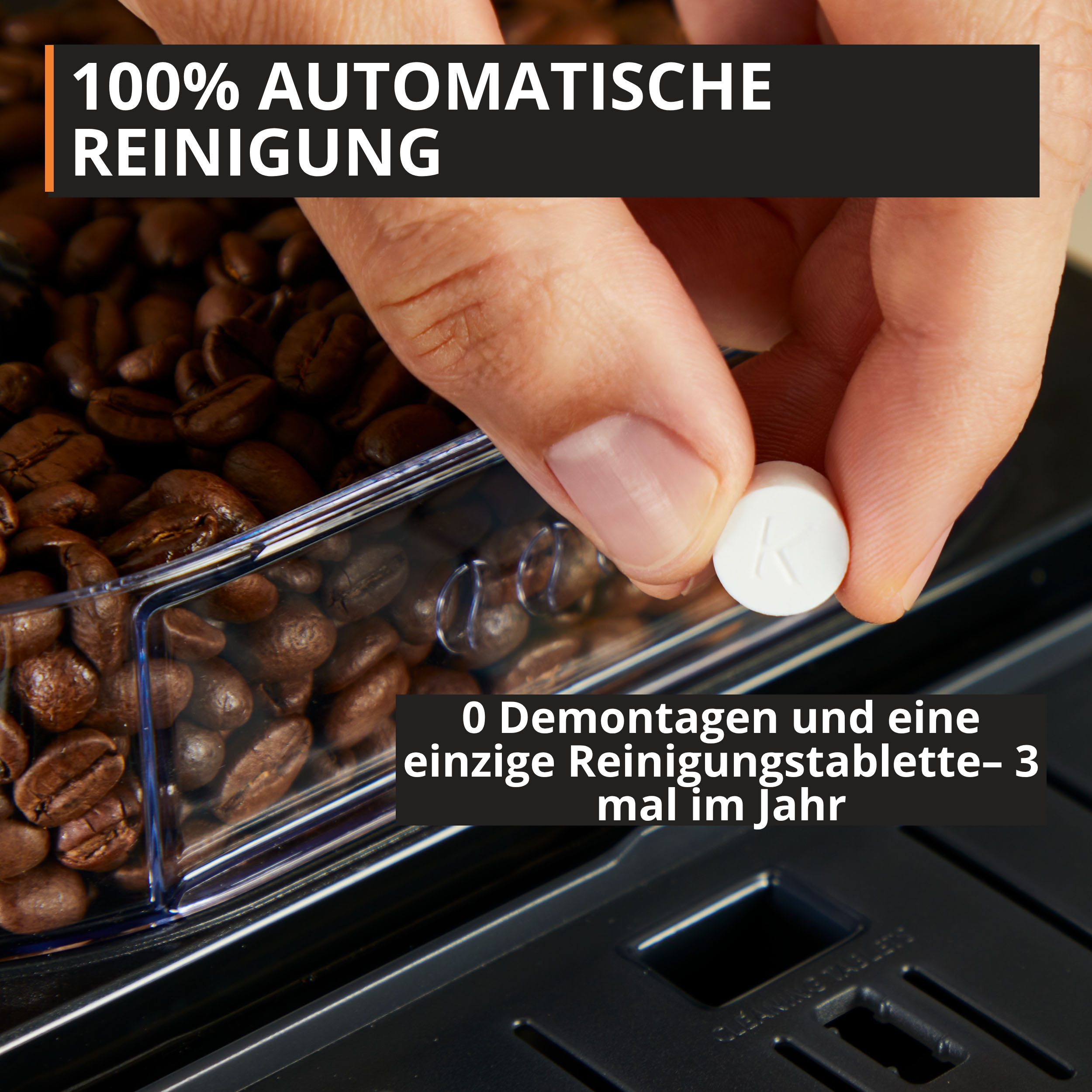 Krups Kaffeevollautomat EA4008 Serenity, 4 Getränke, Dampfdüse, automatische Reinigung, Doppeltassen-Funktion