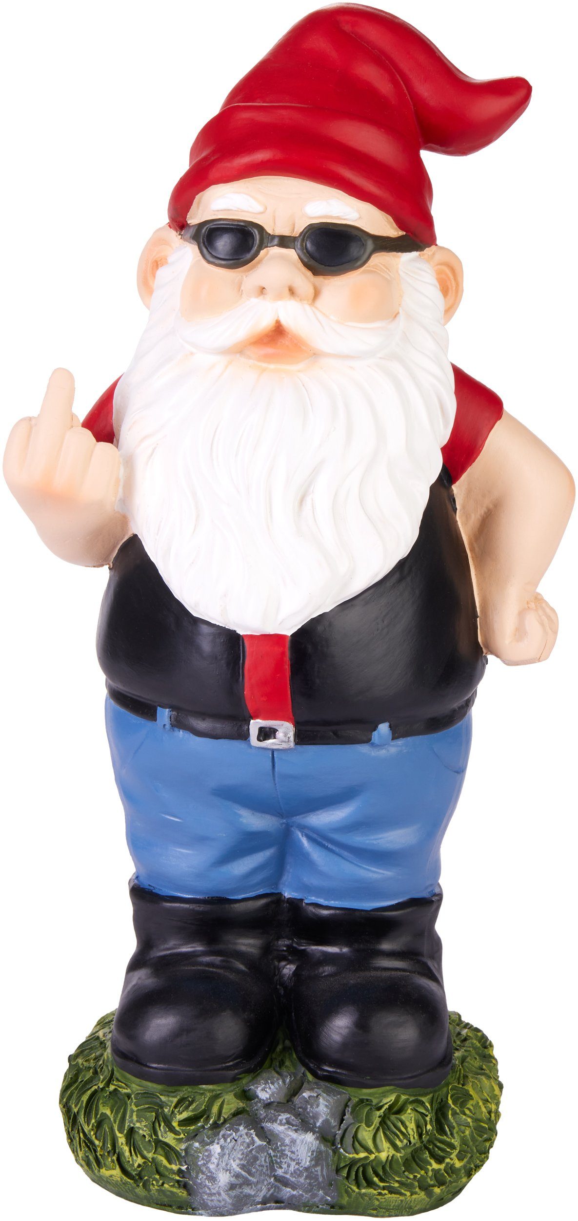 BRUBAKER Gartenzwerg Mittelfinger - Frecher Zwerg mit Sonnenbrille 24 cm Ga günstig online kaufen